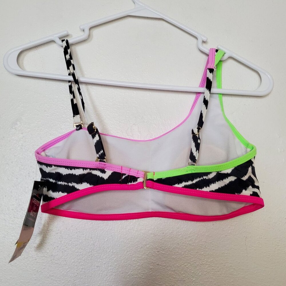 Animal Print Bikini Top Bundle Zebra & Snakeskin Design Womens Size M Brands Cal - Picture 6 of 8